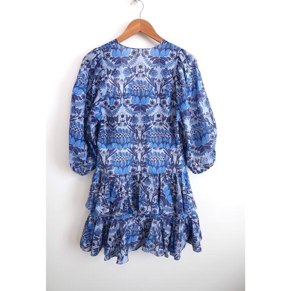 SANDRO PARIS Linen Blend Floral Tiered Mini Dress Net-A-Porter 38 6 M $520 - Picture 9 of 14